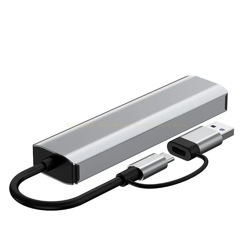 RJ45 100Mbps/1000Mbps Ethernet Hub com estação docking USB3.0 USB2.0