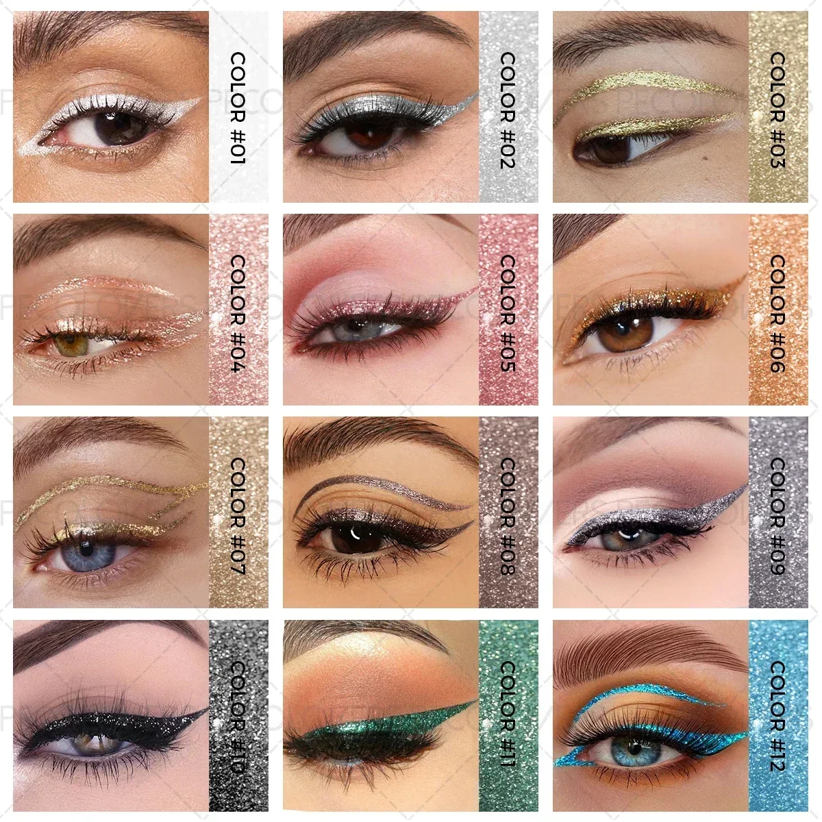 1 szt. 2-w-1 płynny eyeliner i cień do powiek - wodoodporny, długotrwały, brokatowy rozświetlacz