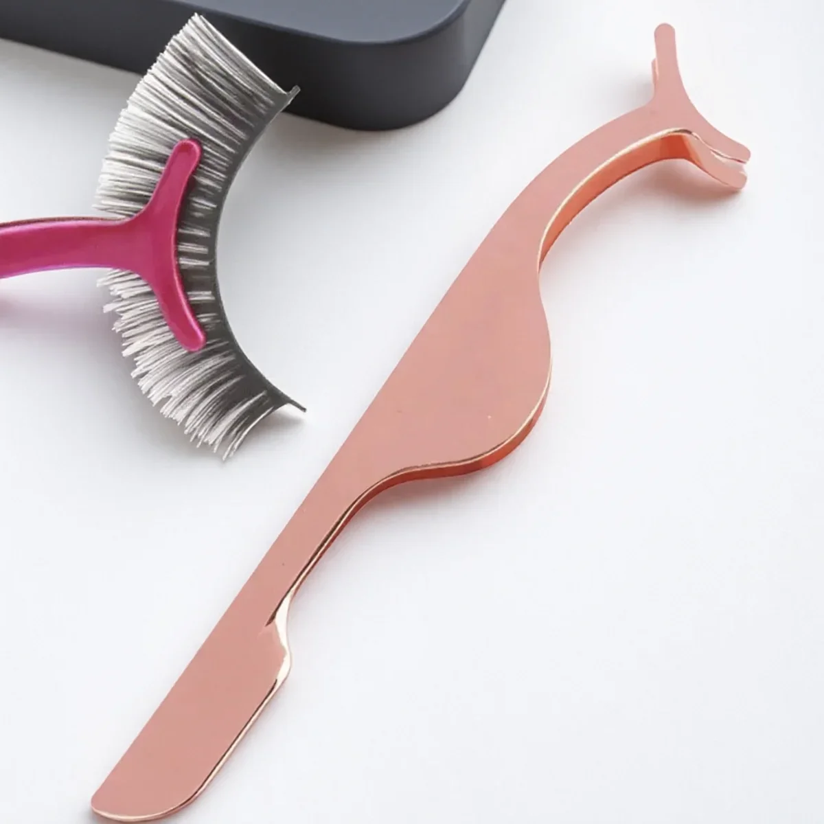 스테인레스 스틸 사용하기 쉬운 내구성 있는 메이크업 도구 완벽한 인조 속눈썹 배치 도구 핀셋 미용 건강