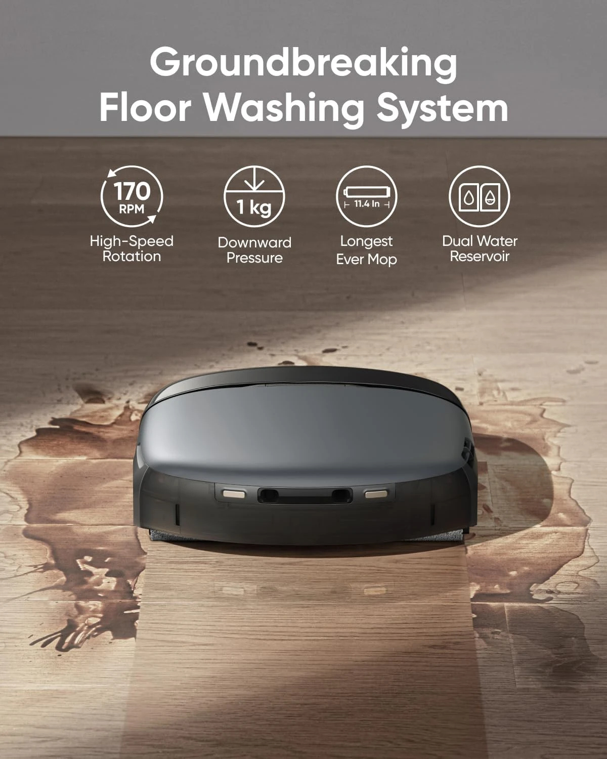 with All-in-One Station, Floor Washing Robot Vacuum and Mop Combo, 8,000 Pa Suction, Smart Obstacle Avoidance