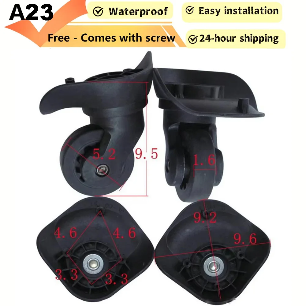 A23-JYWXL Wheels Replacement Luggage Double  Repair Trolley Suitcase Accessories Travel Spinner Aster Black Part