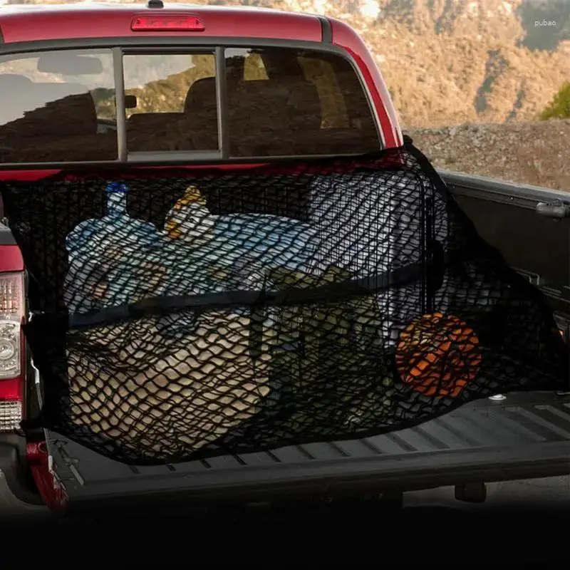 Car Ceiling Cargo Net Heavy Duty Highly Elastic Car Net Mesh Organizer For Trunk Moving Shelf Ceiling Road Outdoor