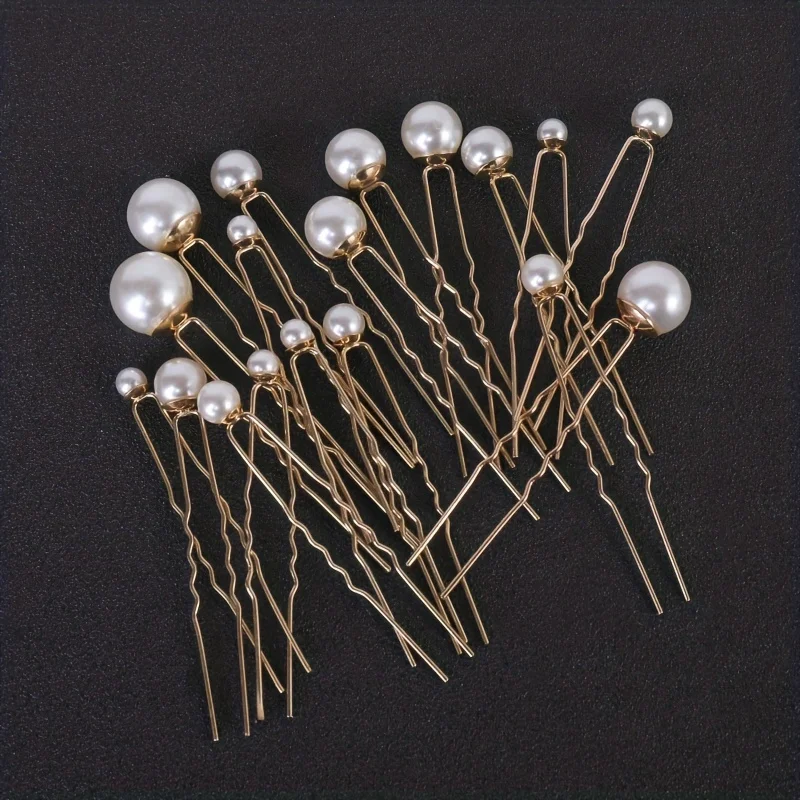 18Pcs Wedding Pearl Hair pins For Women Bride Bridal Hair Accessories Fashion Women Hair Clips Many Wedding Hair Jewelry Hairpin