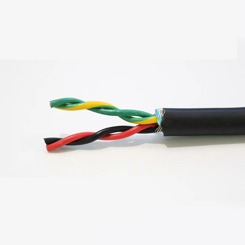 4-core 5meters Twisted-pair Shielded Cable 20 22 18 17 16 24awg Pvc Pure Copper Core Communication Signal Soft Control Cable