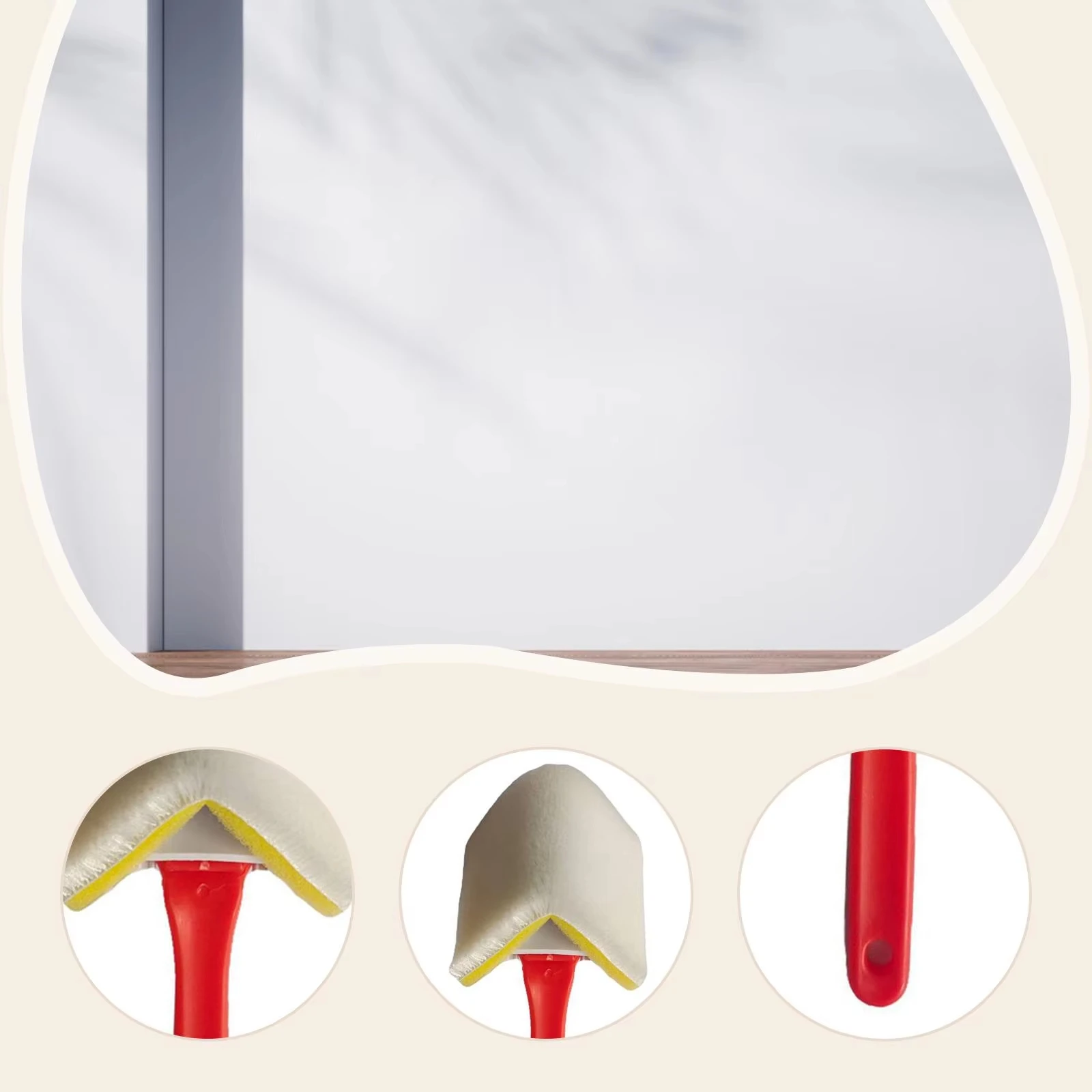 2PCS 1inch Nylon Bristles Corner Paint Brush Sponge Pad PP Handle Paint Brush For Wall Corner Painting DIY Touch-ups Home Decor