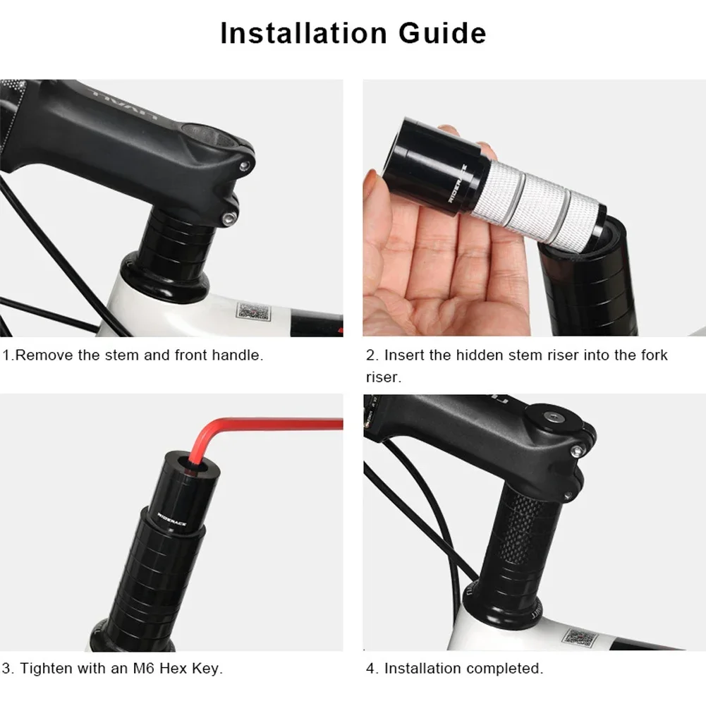 POTEAX Bike Bicycle Fork Stem Extension Stem Extender Handlebar Riser Extension Adapter 81X28.6mm Aluminum Alloy Cycle Accessori