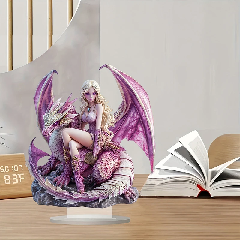 Bohemian Purple Dragon Fairy Decorations 2D Flat Acrylic Table Top Decor Office TV Cabinet Desktop Home Decoration Ornaments