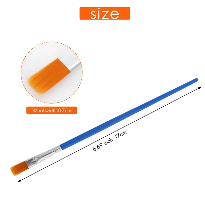 200 Stuks Platte Verfborstels Kleine Borstel Bulk Voor Detail Schilderen Ambachtelijke Aquarel