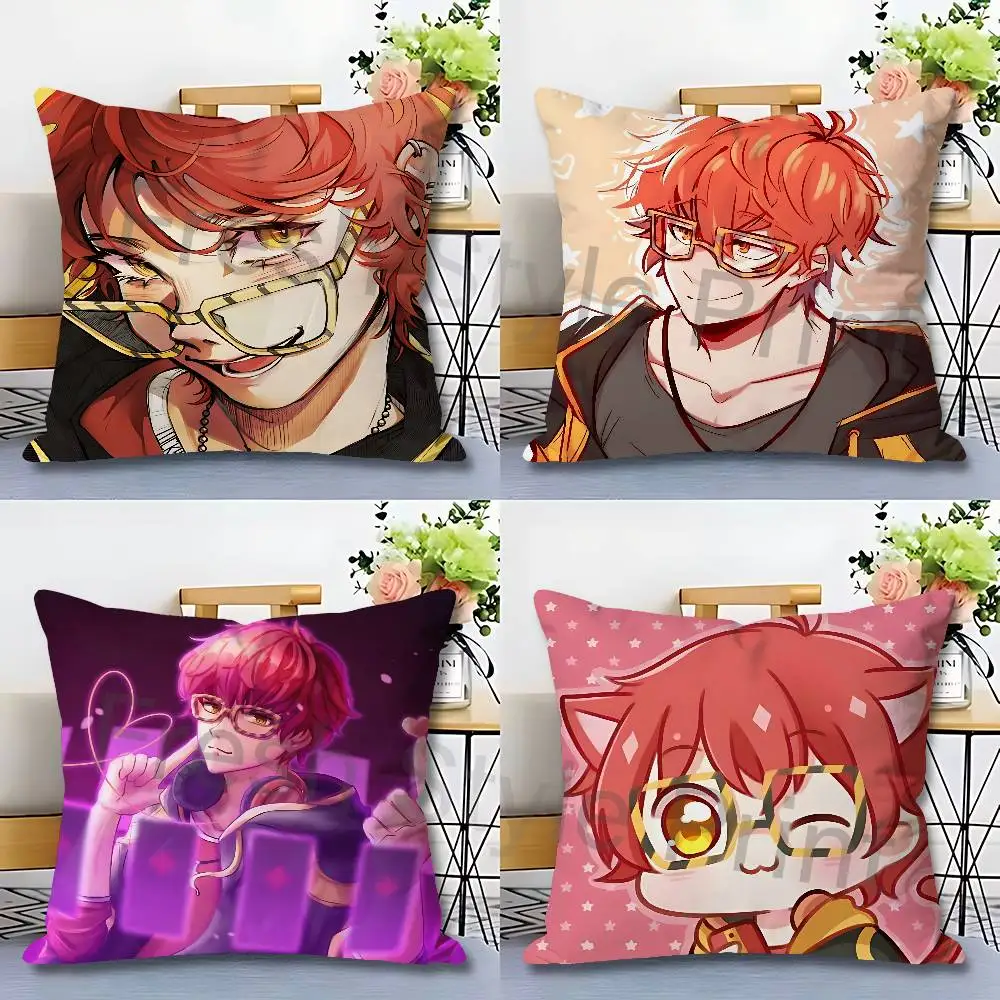 Game M-Mystic Messenger 707 Anime Celebrity Merchandise All-Match Printed Pillow Case Sofa Car Office Room Decoration Protector