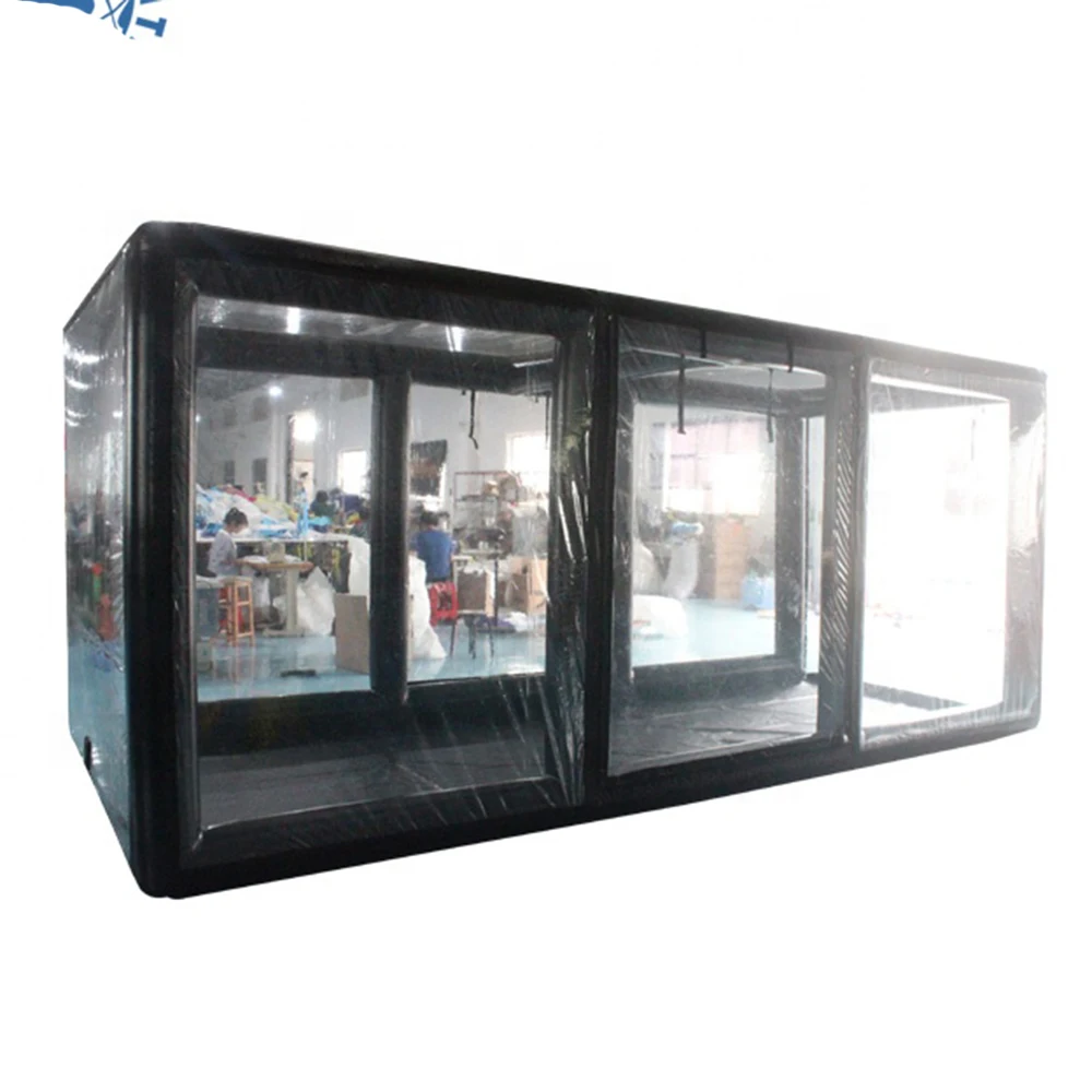 High quality PVC Inflatable black Spray Paint Booth Tent For Car Care And Cleaning mobile shop cover, no continuous inflation