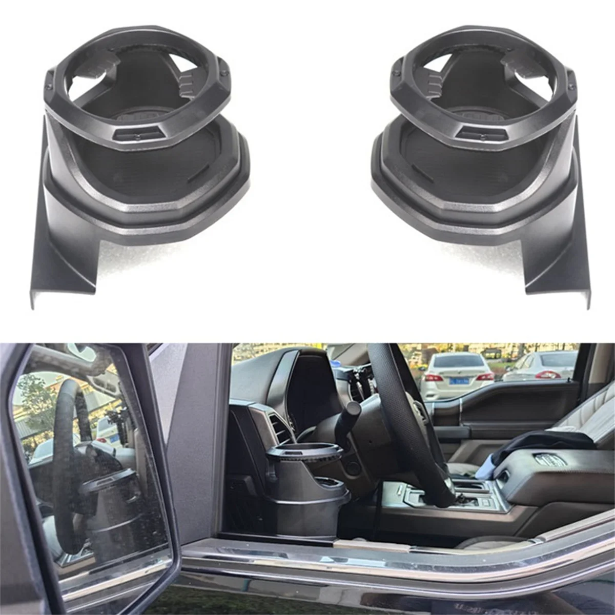 Left Multi-Function Car Window Cup Holder for Ford F150 2015-2023 Modified Accessor