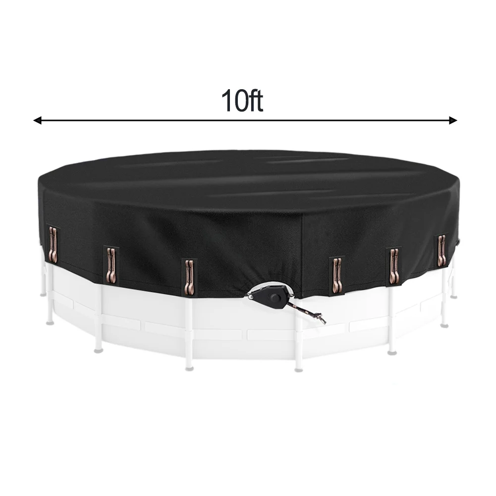 

Round Pool Cover with Enhanced Windproof Features Protects Against Leaves and Debris Perfect for Solar Heating and Maintenance
