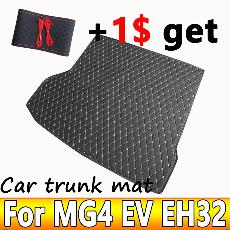 Leather Car Trunk Mats For MG4 EV EH32 2022 2023 2024 Water Proof Protection Coffre Voiture Car Rear Trunk Mats Car Accessories