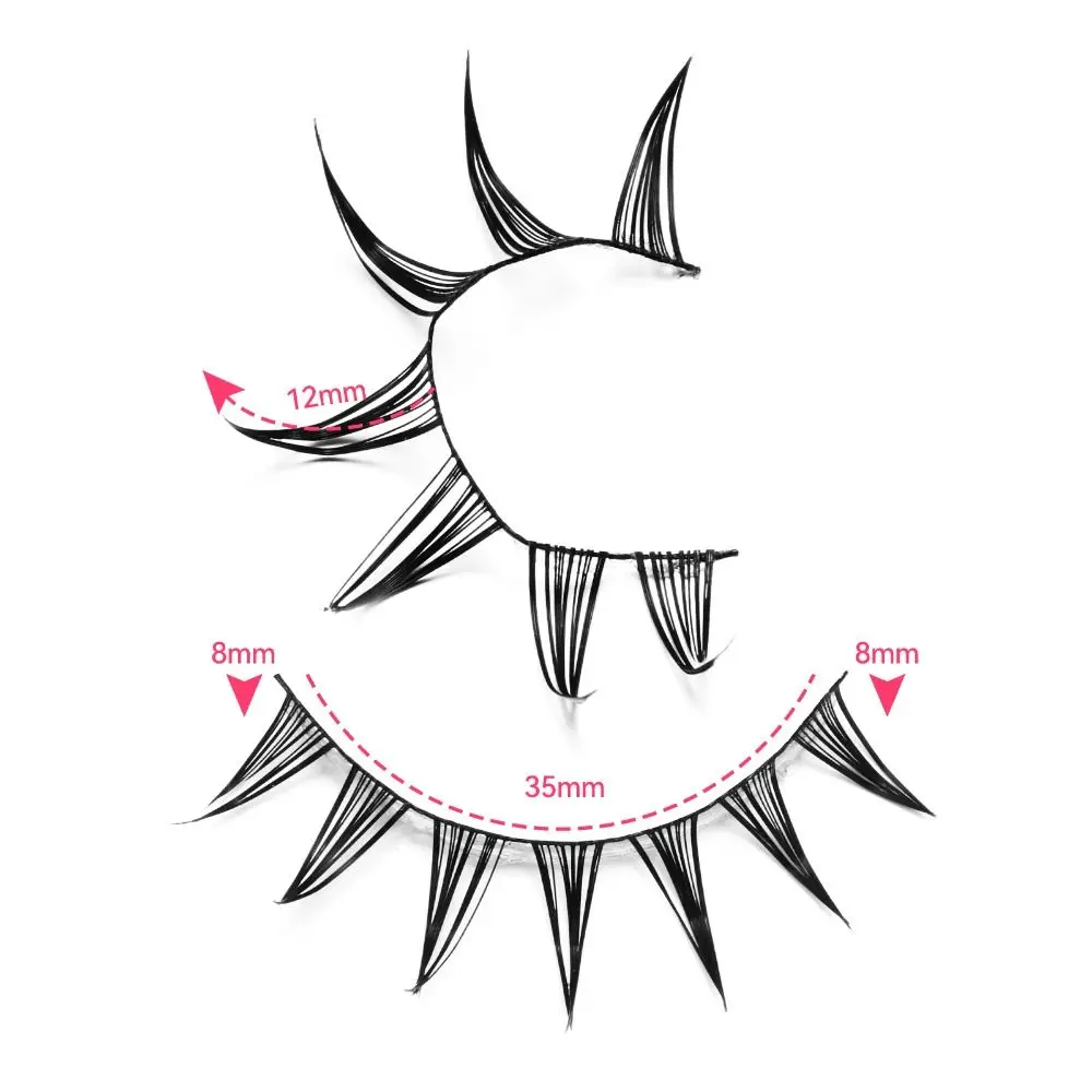 Confezione da 7 paia di ciglia finte cosplay giapponesi visone finto maniche spesse ciglia anime ciglia drammatiche per bambole per donne ragazze