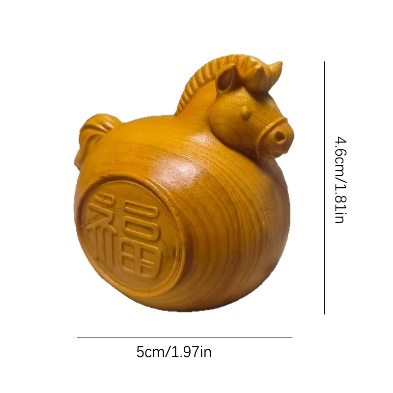 رائجة البيع 1/2 قطعة فنغ شوي فو الحصان خشبية منحوتة الحصان تمثال حسن الحظ 2026 السنة الجديدة زودياك تمثال الحصان ديكور غرفة مكتب المنزل #6