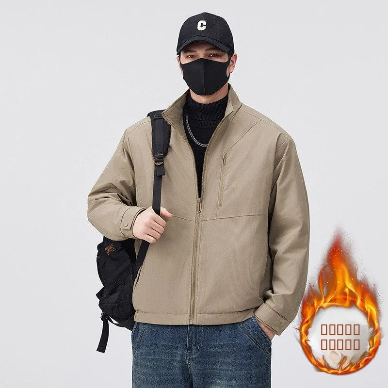 

Мужская зимняя куртка свободного кроя, повседневная, теплая, из хлопка, с воротником-стойкой, осенне-зимняя, простая, универсальная, из полиэфирного волокна