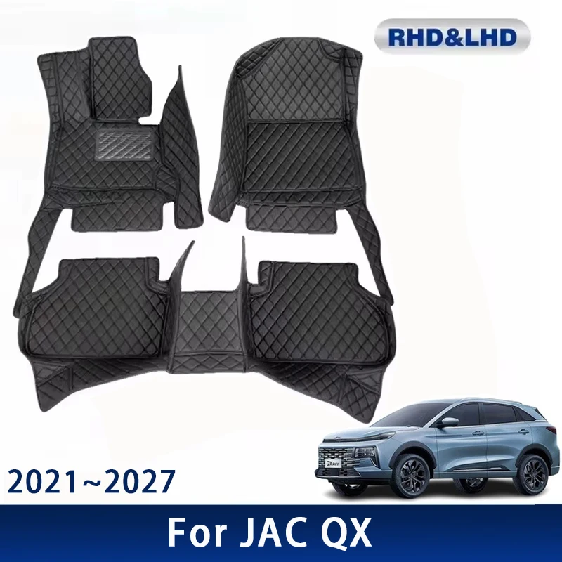 

Car Floor Mats For Sehol Sol JAC QX 6 PHEV JS6 Sei 6 Pro 2021~2027 Waterproof Leather Auto Foot Pads Carpet Interior Accessories