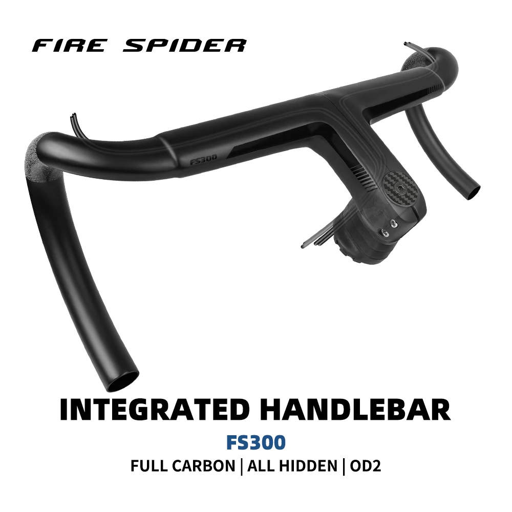 FIRE SPIDER Full Carbon Road Bike Handlebar All Hidden Integrated Handlebar 400/420/440mm Drop Handle Bar with Bicycle Stem