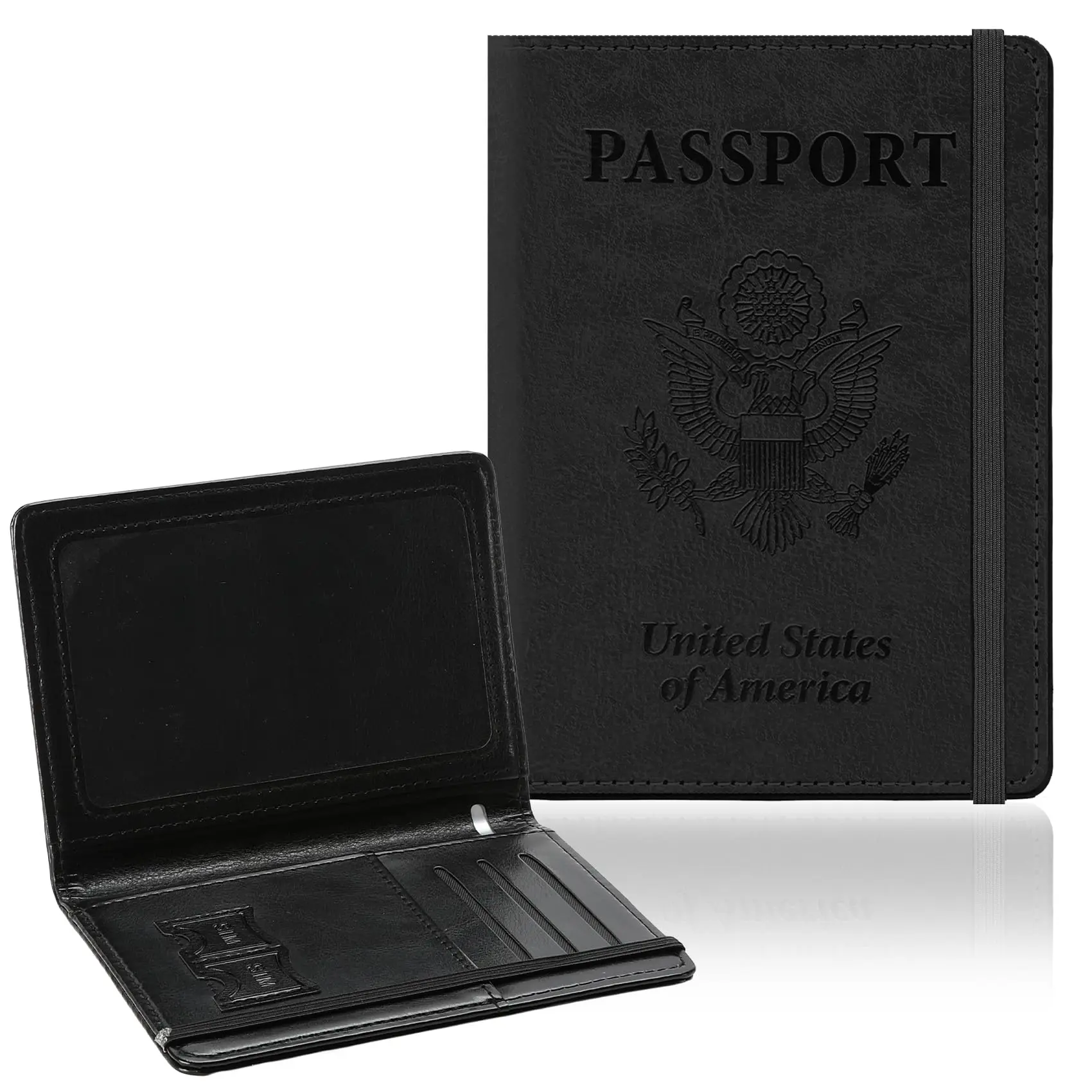 

Passport Holder for Travel, RFID Passport Cover Wallet for Women Men, PU Leather Passport Book Card Holder Case