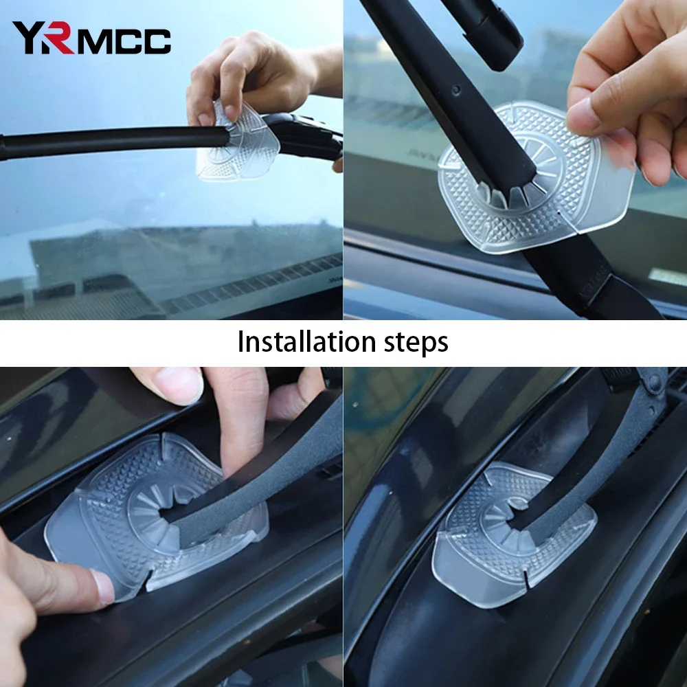 2PCS Car Wiper Hole Protective Covers for Car Windshield Wiper Arm Hole Leaves Dustproof Protector Durable Tools Car Accessories