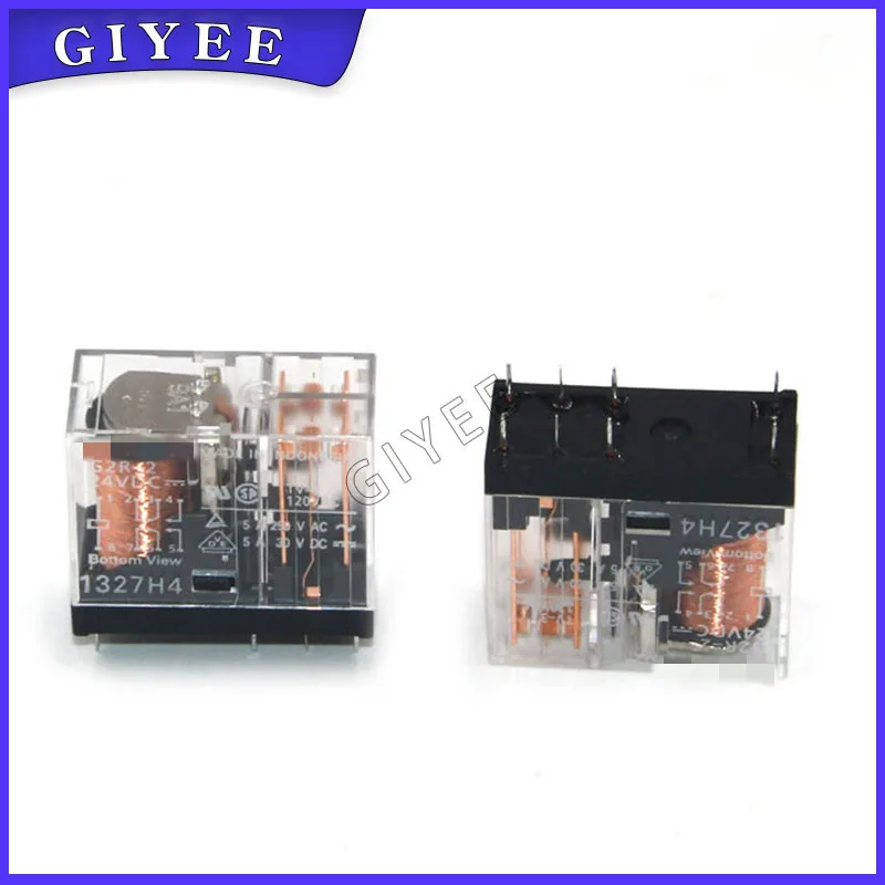 5 قطعة التتابع G2R-2 12VDC G2R-2 24VDC DC12V DC24V 5A 8PIN العلامة التجارية الجديدة والأصلية التتابع