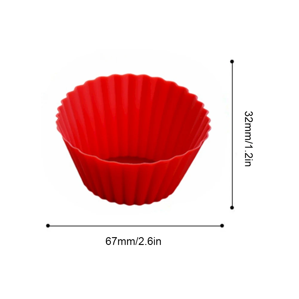

12 Pcs Reusable Silicone Baking Cup Bake Cupcake Mold Dessert Pudding Ramekin Holders Kitchen Baking Cup Heavy Duty Cupcake Mold