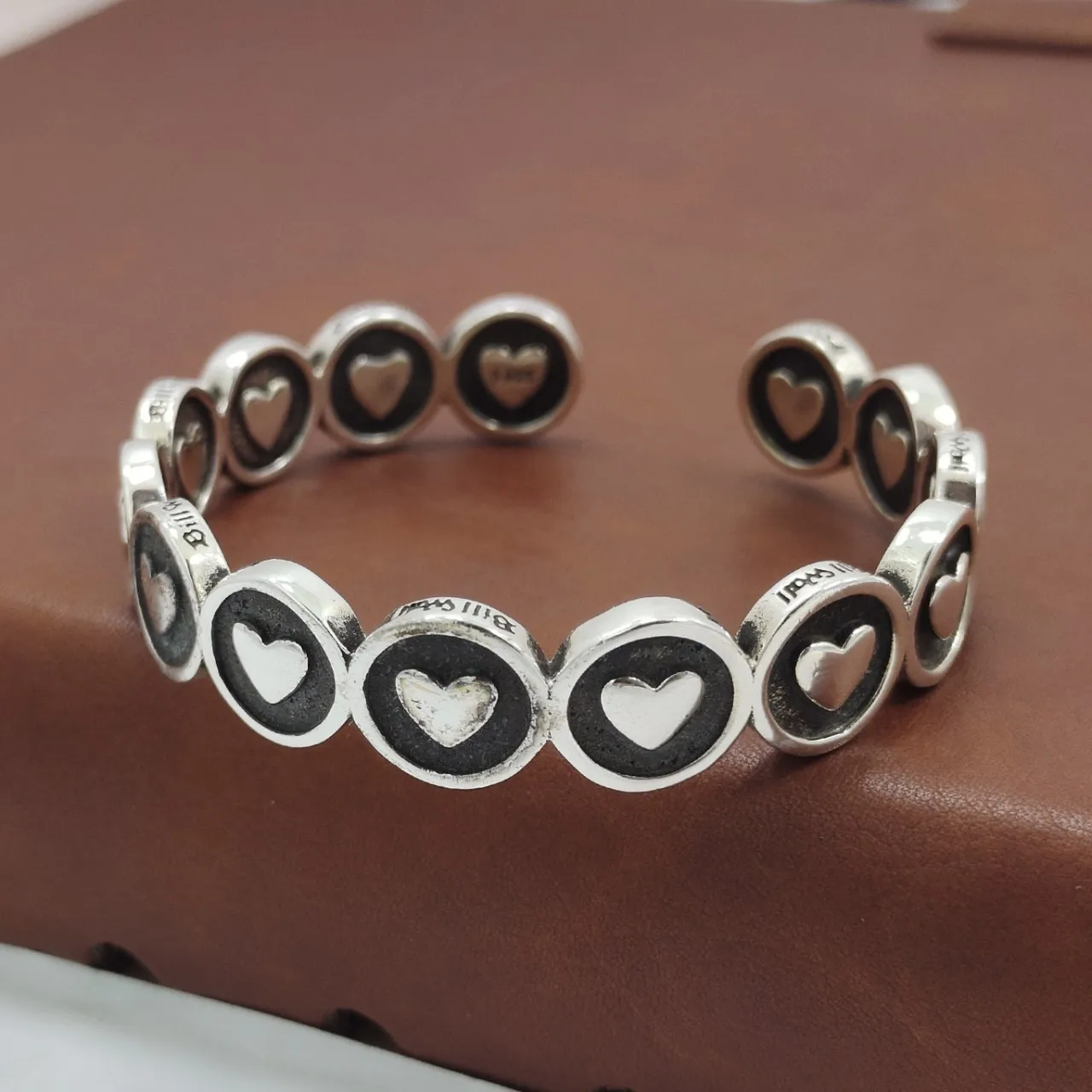 

Korean version s925 silver round love bracelet female retrofashionelegant bracelet hip hop punk personalized bracelet