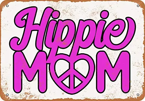 Wall-Color  Metal Sign - Hippie Mom - Vintage Look