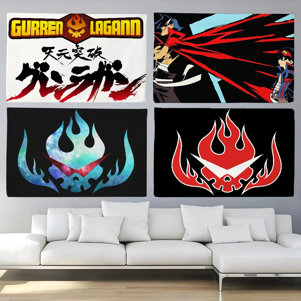 Anime G-Gurren Lagann  flag For Decoration Outdoor Picnic  Hanging Home Camping Party Banner
