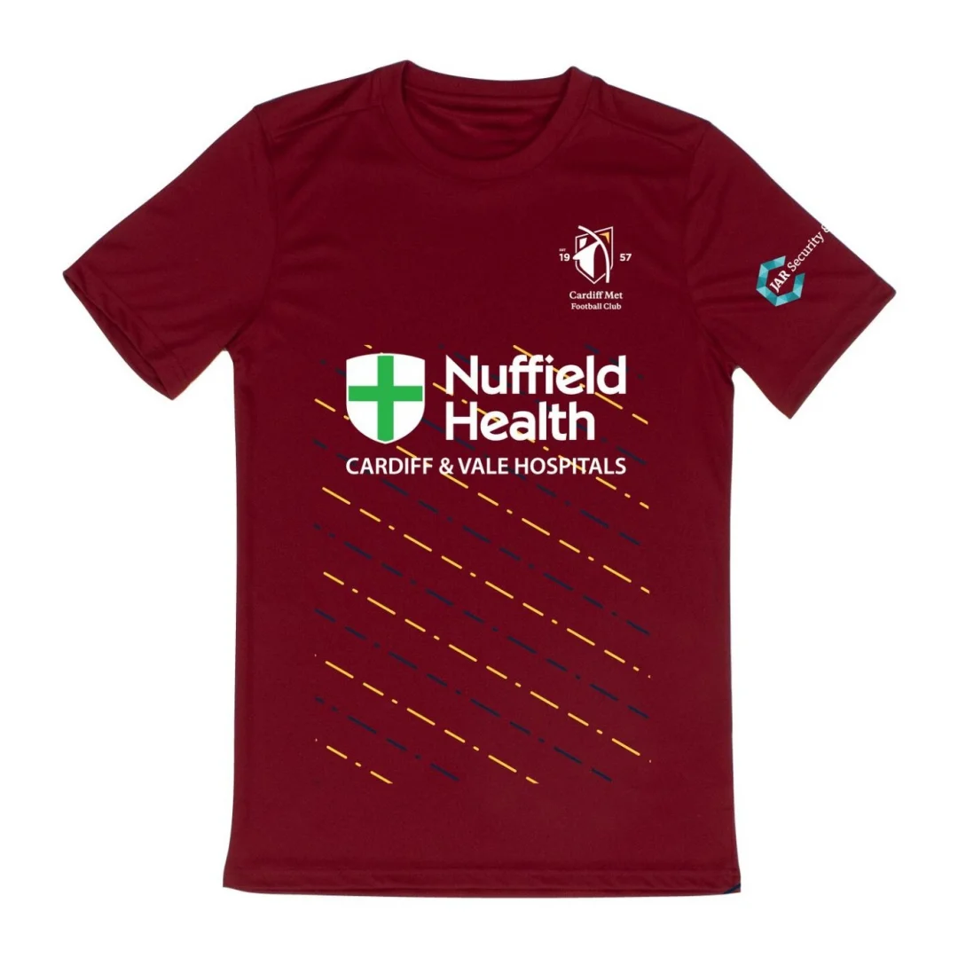 25-26 Cymru Premier Cardiff Met partita maglia da allenamento Maglia da calcio Home Sport Asciugatura rapida T-shirt da uomo Abbigliamento per bambini