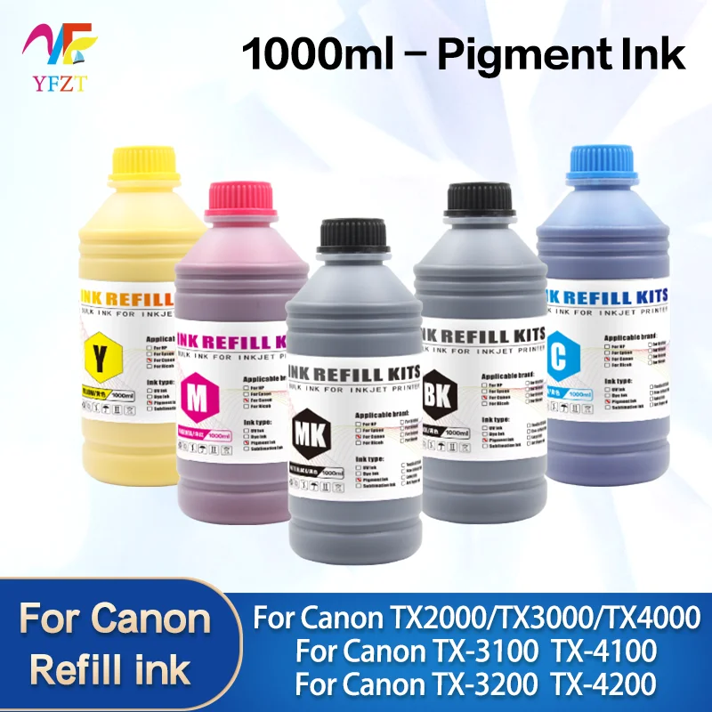 

1000ml Bottle PFI-710 PFI-711 PFI710 Pigment Ink For Canon TX2000 TX3000 TX4000 TX3100 TX4100 TX-3200 TX-4200 Printer