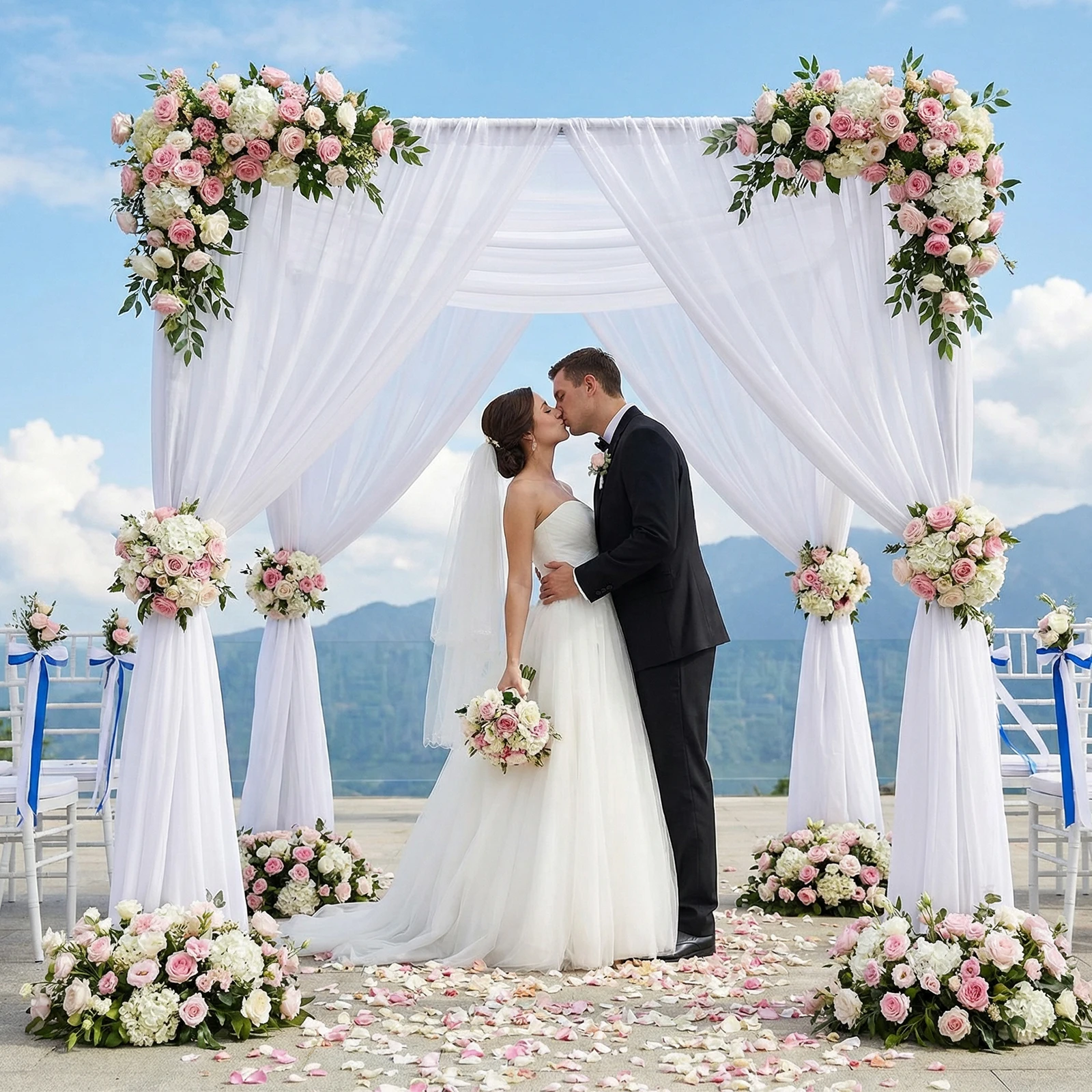

Photo Backdrop Stand Kit 118x236inch Double Crossbar with Metal Base Height Adjustable for Parties Birthday Wedding