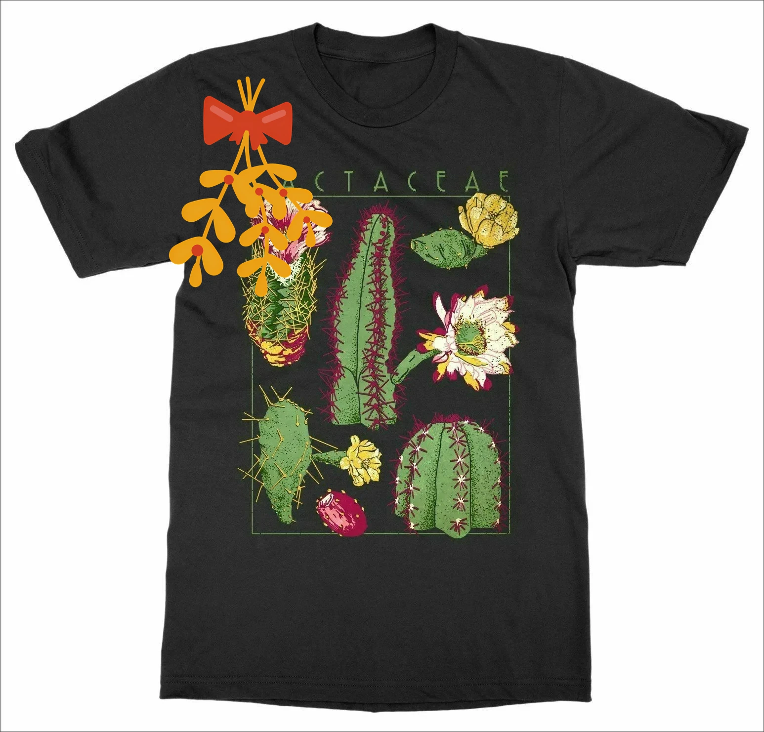 Botanical Garden Cactus Plant Botany Bloom Fruit Grow Print T Shirt. 100% Cotton O-Neck Casual T-shirts Loose Top New Size S-3XL