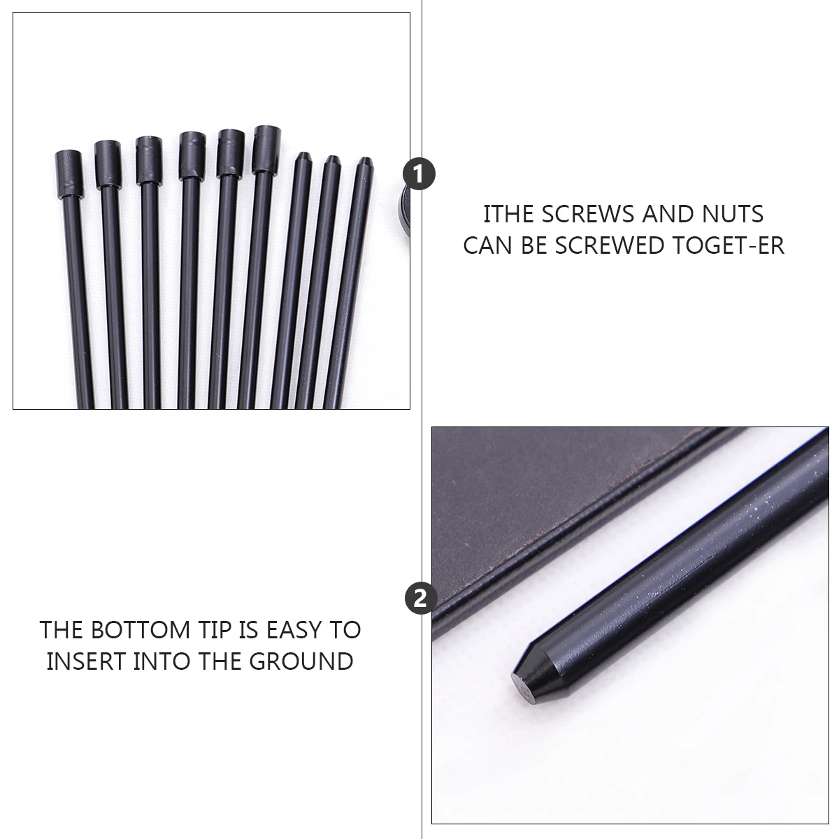 

3Pcs Lightweight Aluminum Camping Tripod Durable Outdoor BBQ Grill Stand Accessory Black
