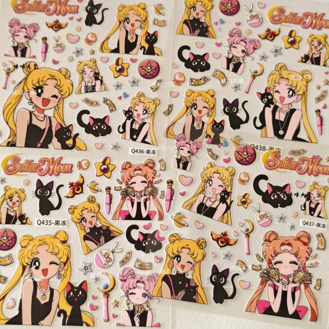 10Pcs Cartoon for Sailor Moon Sticker Cute 3D Diy Scrapbook Diary Phone Case Sticker Toy Birthday Gifts