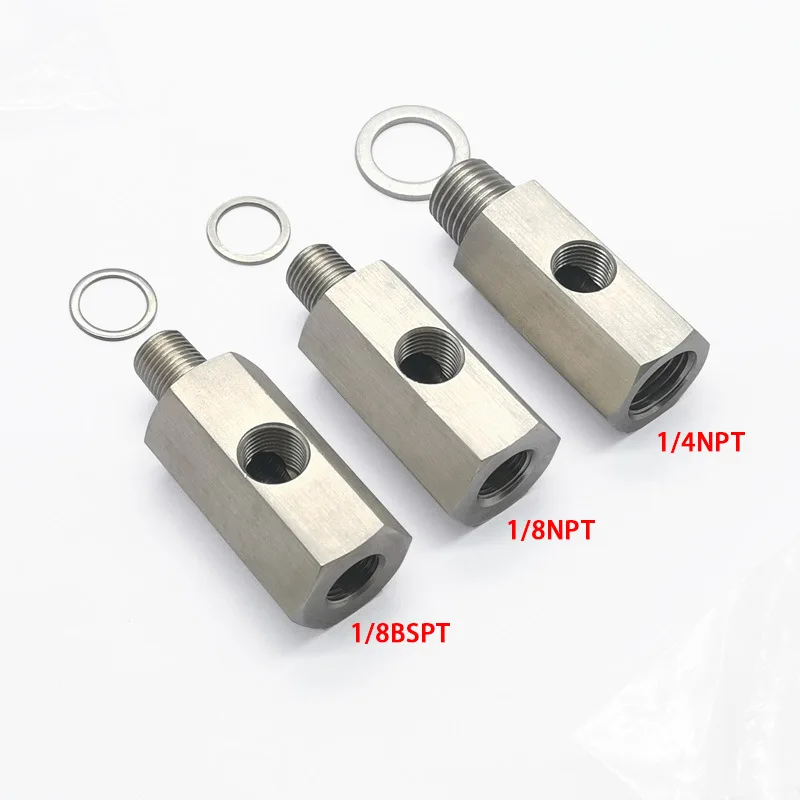 Stainless Steel Side Holes Oil Pressure Sensor Connector 1/8\