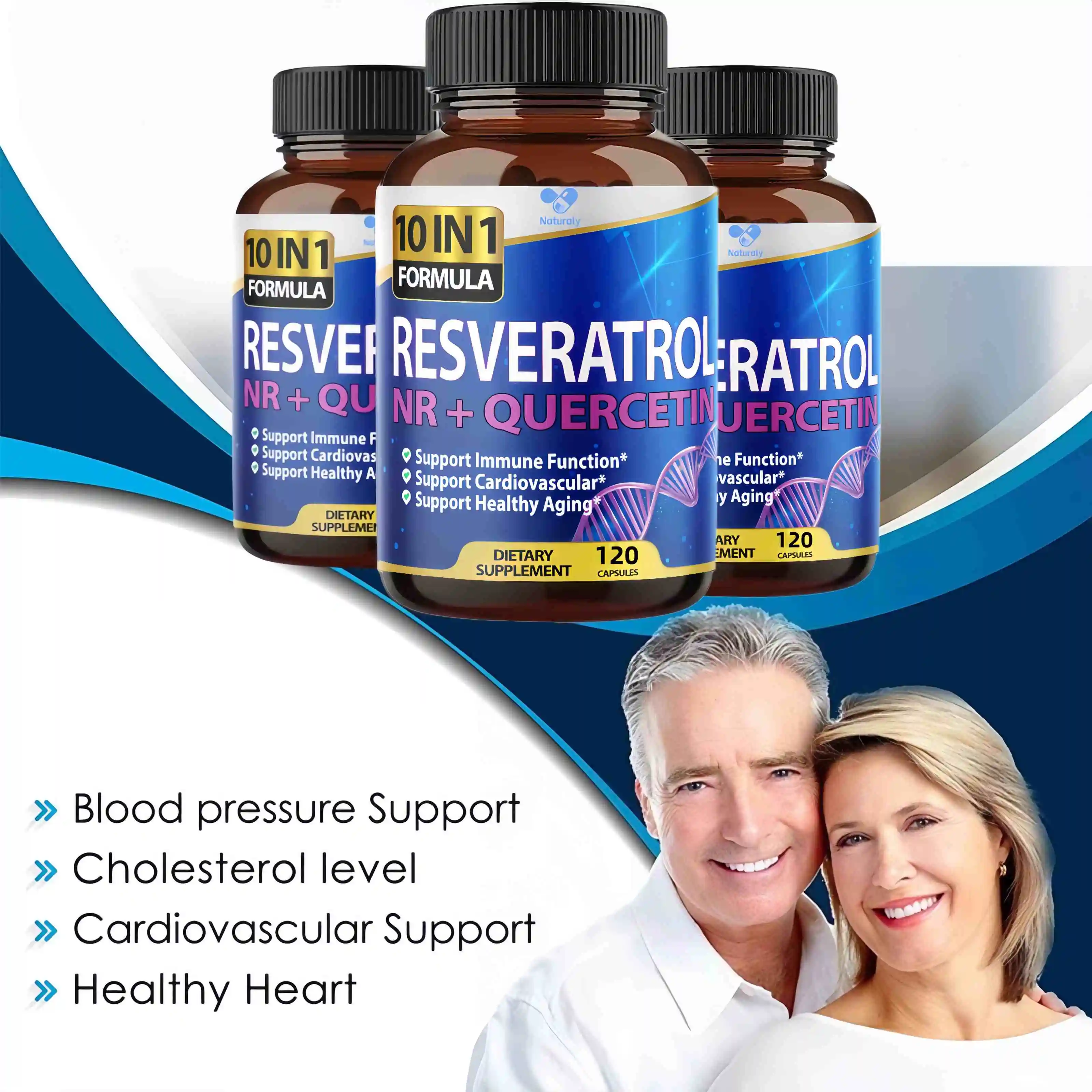 Resveratrol Capsules - Antioxidant Supplement to Support Circulatory Health and Overall Wellness - Non-GMO