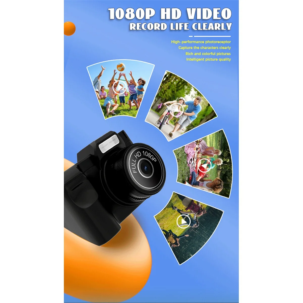 

AA98 1080P HD Digital Camera for Kids Photography Mini Portable 0.96-Inch Screen, 4x Optical Zoom Perfect Birthday Gift White