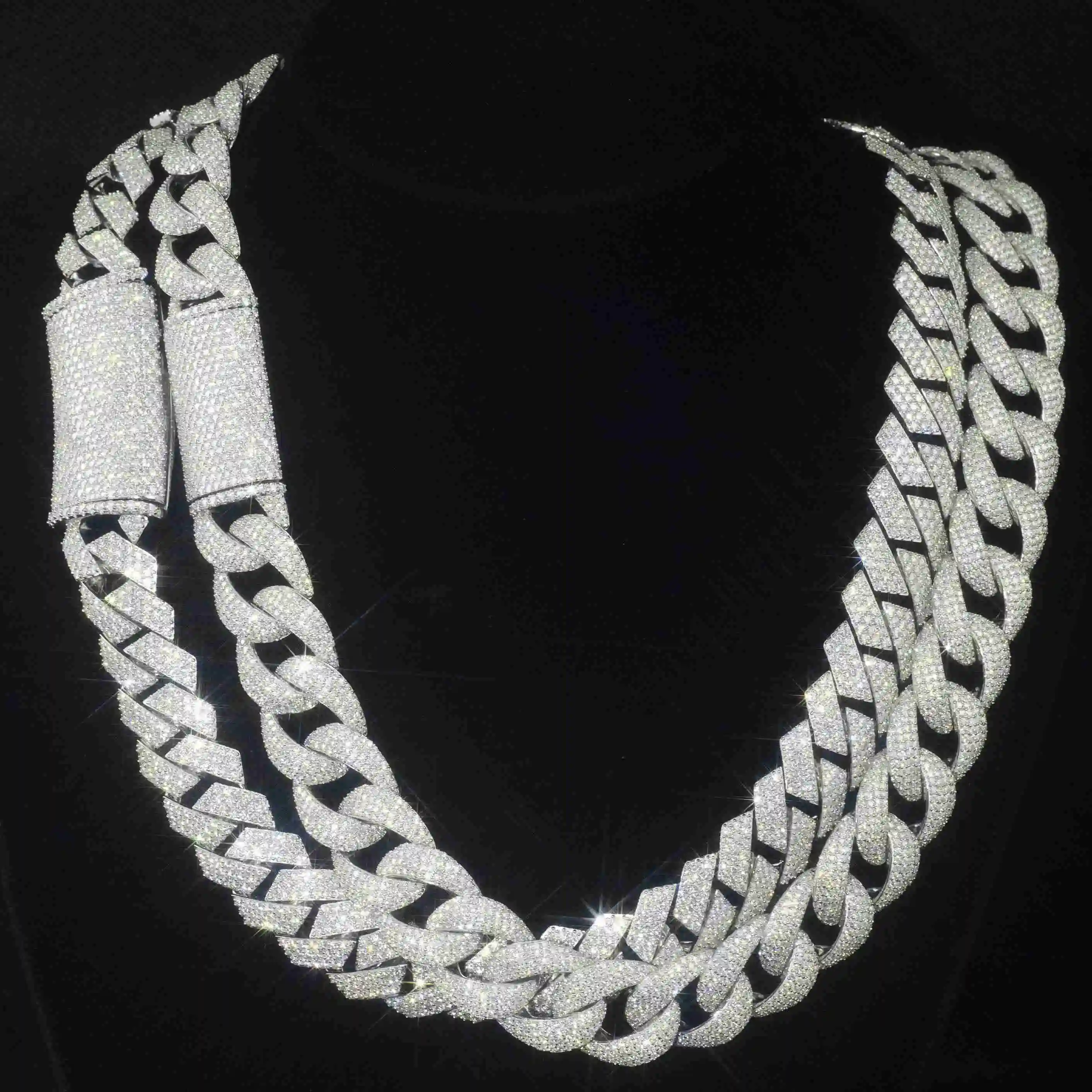 

Оптовая продажа Iced Out Vvs Муассанит Кубинская цепочка для мужчин Хип-хоп Алмаз 925 Серебряный кубинский браслет Ожерелье 8 мм 10 мм 12 мм 14 мм