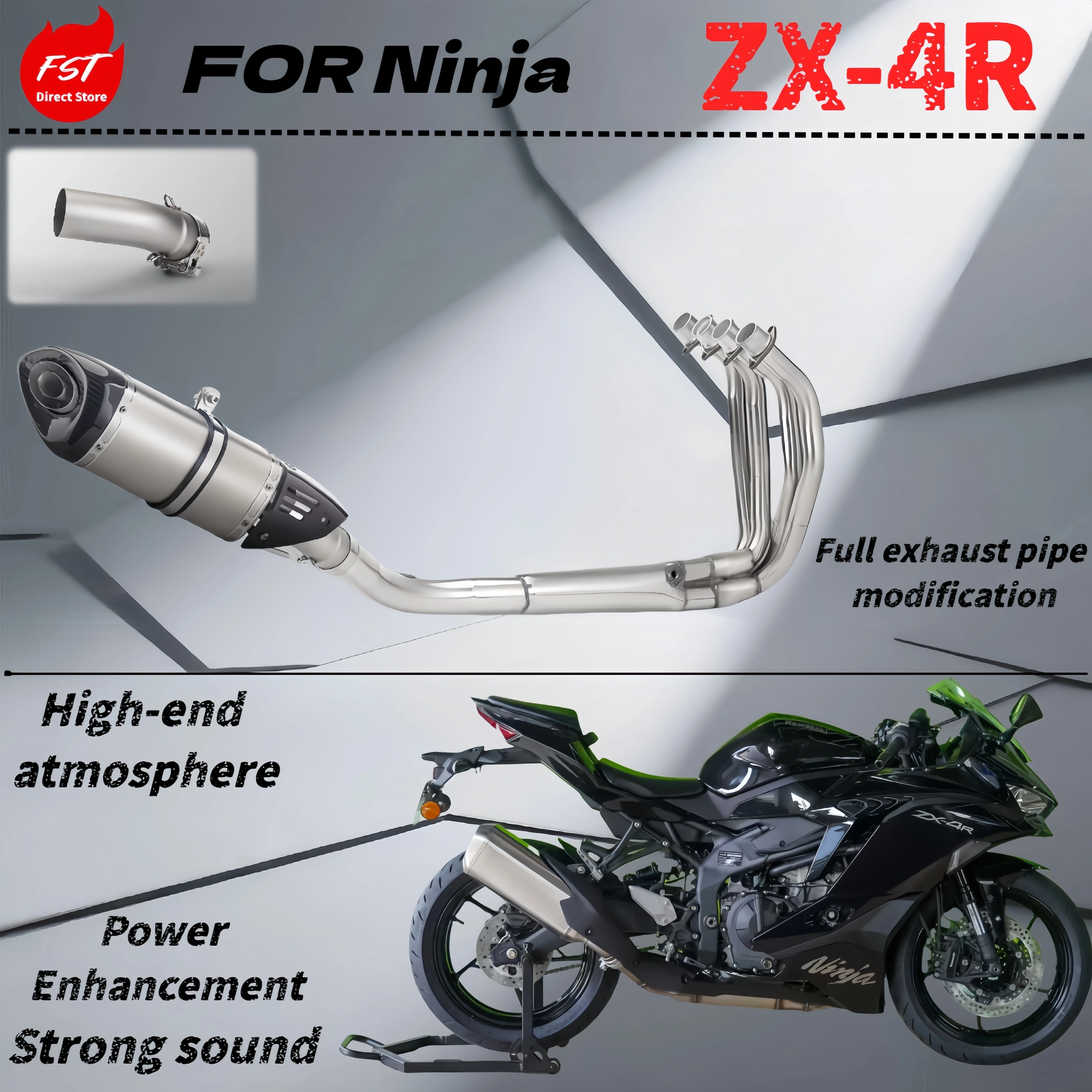 ZX-4RR ZX-4R Stainless Steel Full Exhaust Pipe