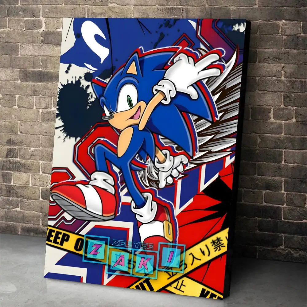 Sonic The Hedgehog Poster-Aufkleber Wandbild Selbstklebende Dekoration für Schlafzimmer Wohnzimmer Zuhause HD-Wandaufkleber Geschenk – Detail 2