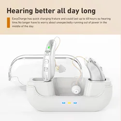 2024 Behind The Ear Hearing Aids for elderly deafness rechargeable amplifier CIC mini digital hearing aid with charging case
