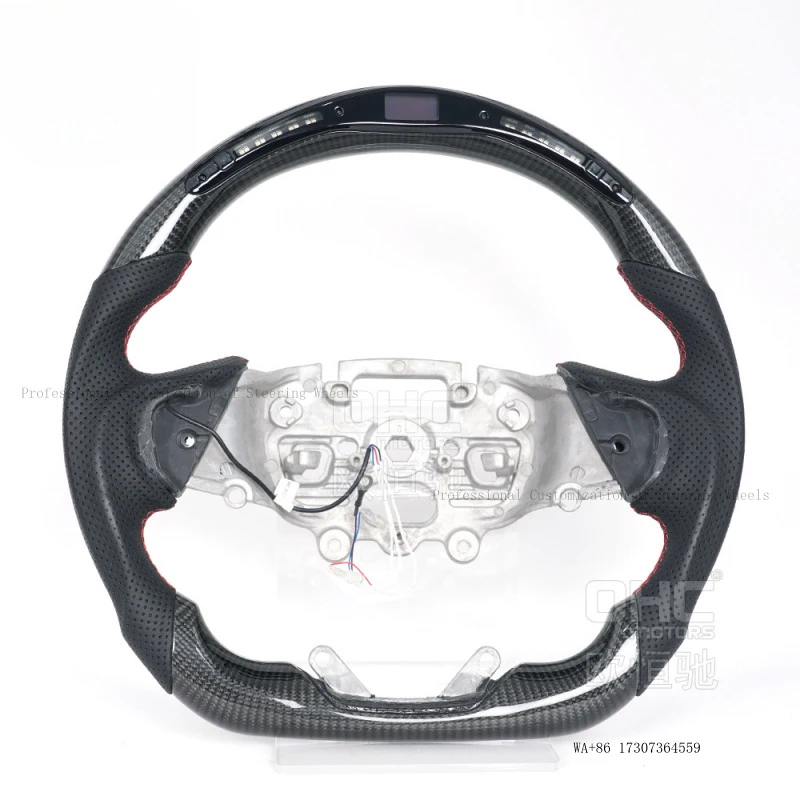 Suitable for 22-24 Ford Everest modified and upgraded black carbon fiber LED off-road sports car steering wheel