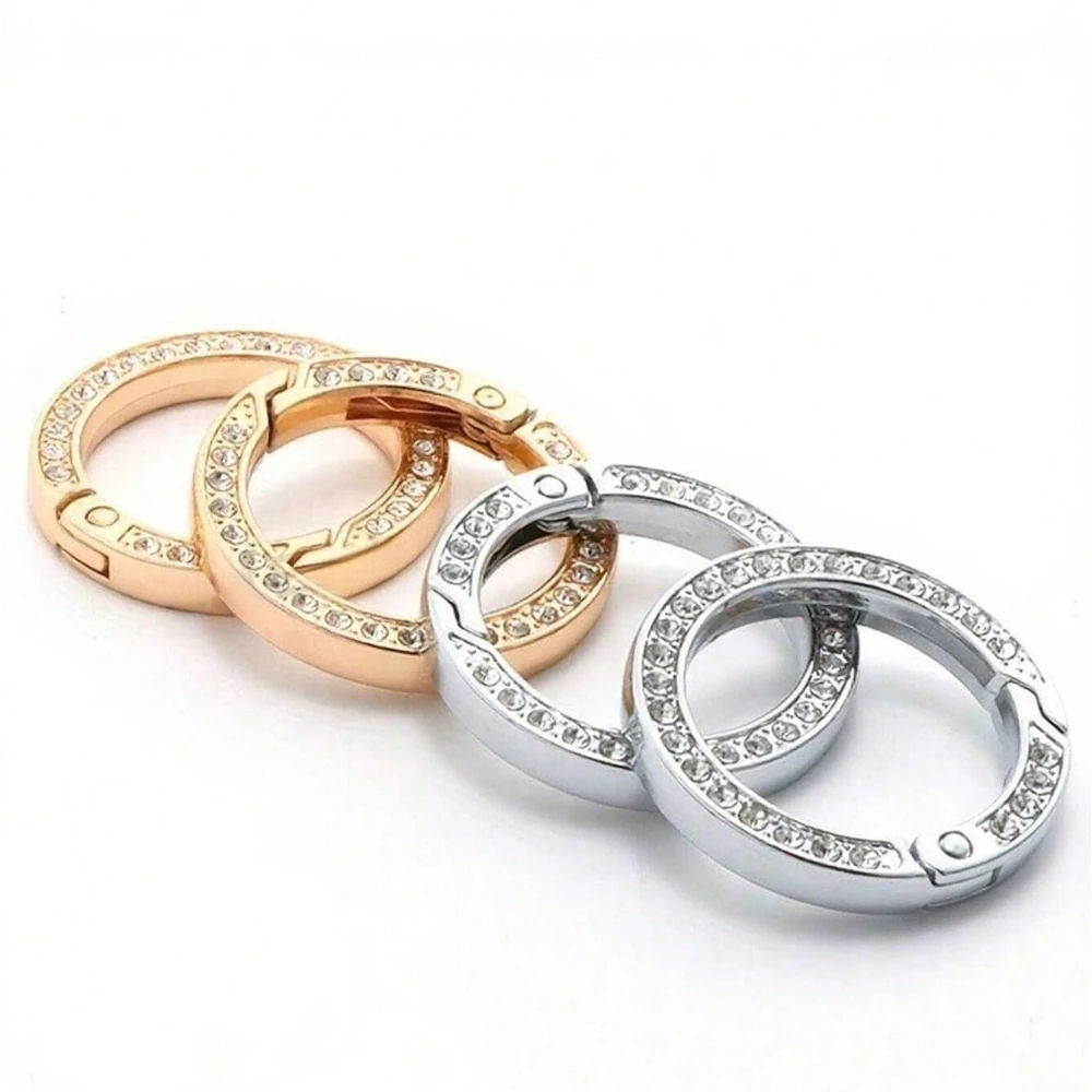 Feder O-Ring Schnalle Clips, Legierung Trigger Feder Karabinerhaken Glänzender Strass Schlüsselanhänger, Kreatives DIY Schlüsselanhänger Zubehör – Detail 2