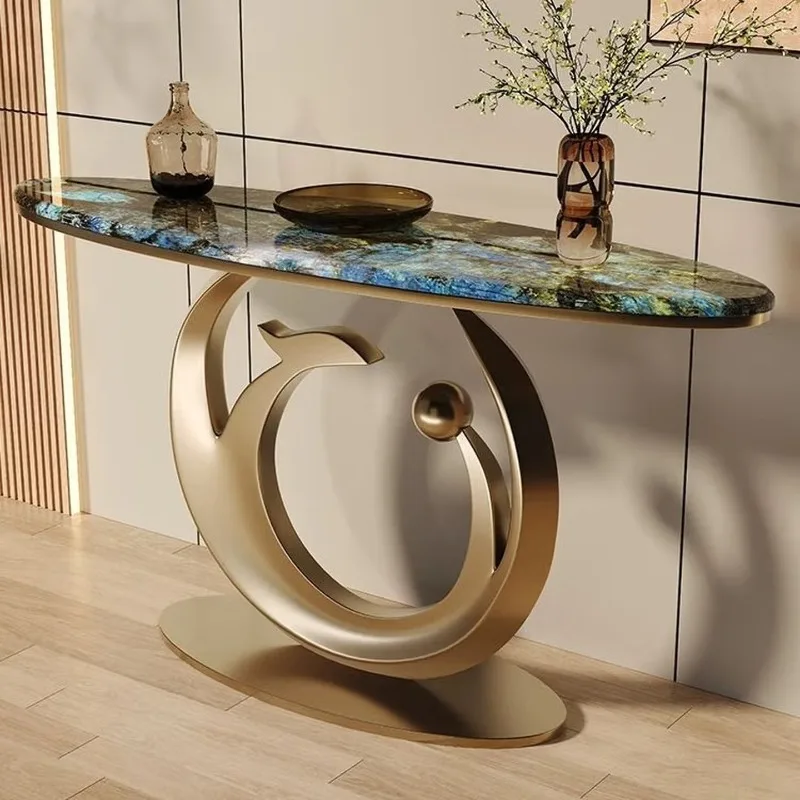 

Italian light luxury marble entrance table, living room aisle against the wall