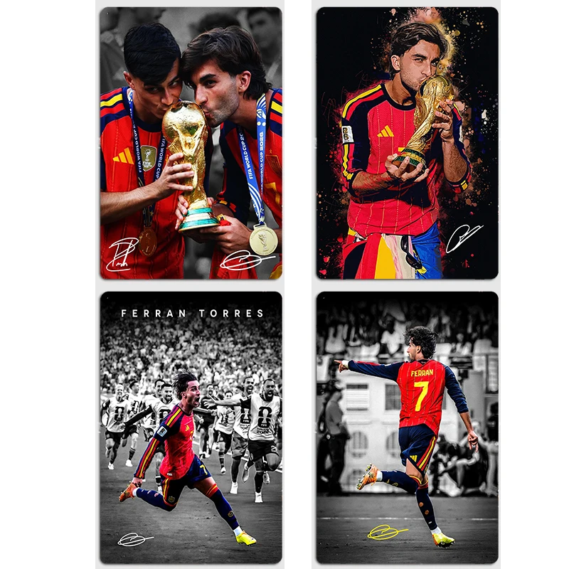 Ferran Torres Football Player Poster Metal Posters Living Sign Indoor Outdoor Room Decoration Home Bar Decor Wall Decor