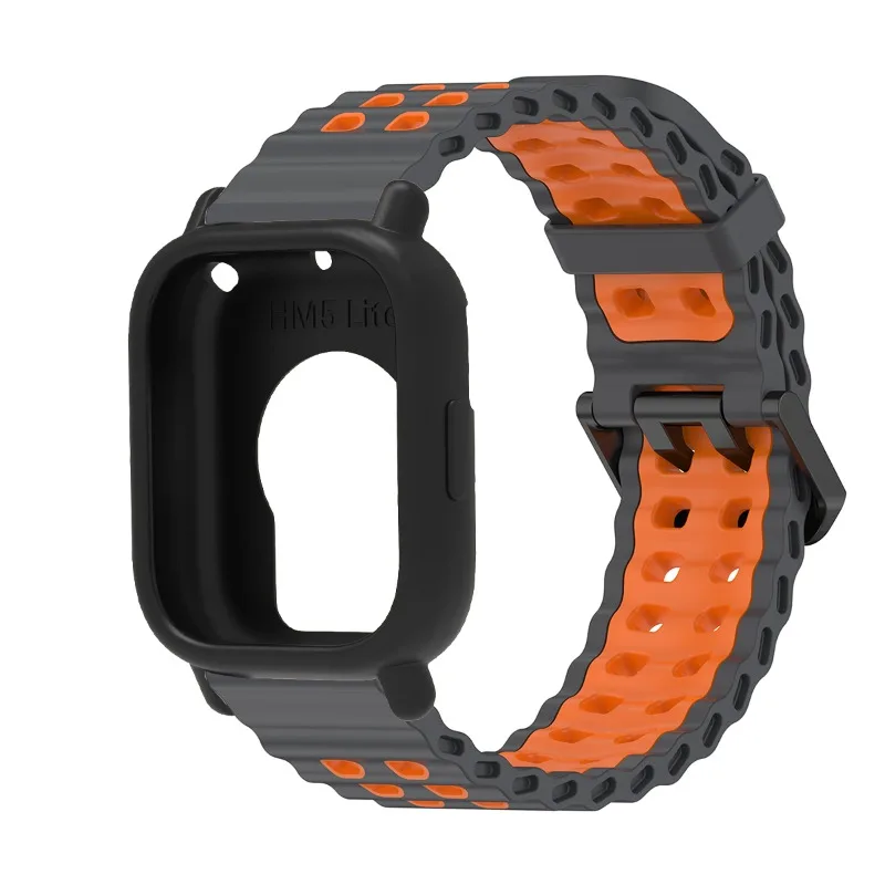 Correa + funda para Redmi watch 5 Active/Lite, funda de silicona con banda marina de dos tonos para Redmi 5 Lite/Acitve, pulsera Ocean Bumper