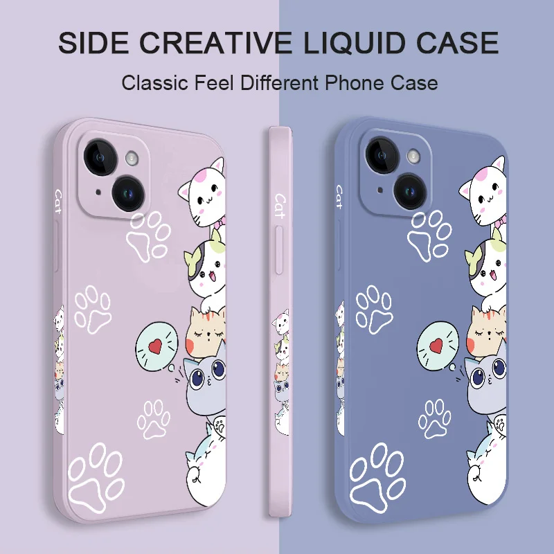 Custodia per telefono con gatti impilabili per iPhone 17 17 Air 16 16e 15 14 13 12 11 Plus Pro Max Mini X XR XS Plus Cover