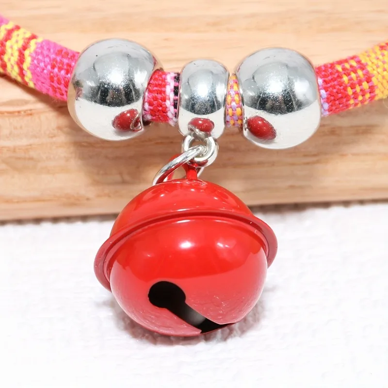 Adjustable Pet Collar with Bell Cute Collars for Small Dogs and Cats Kitten Necklace Pet Accessories