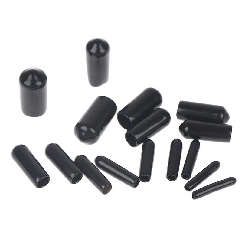 200Pcs PVC Rubber End Cap Screw End Cap Plastic Tube Hub Thread Protector Push In Cap Rubber Sleeve Silicone Threaded Cover